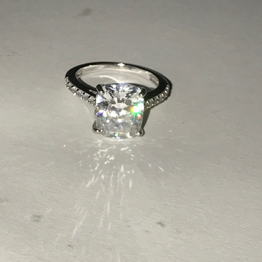 Sterling silver and diamonique ring